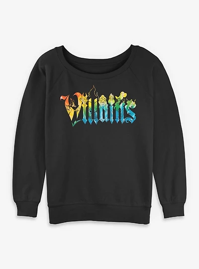 Disney Villains Rainbows Womens Slouchy Sweatshirt