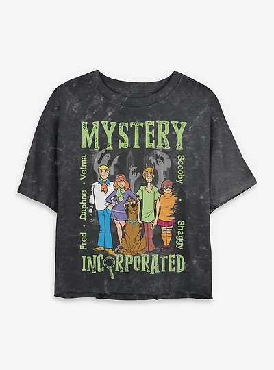Scooby-Doo Mystery Incorporated Crew Mineral Wash Womens Crop T-Shirt