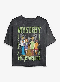 Scooby-Doo Mystery Incorporated Crew Mineral Wash Womens Crop T-Shirt