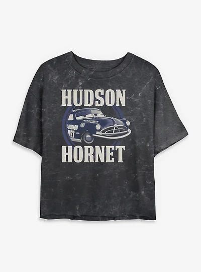 Disney Pixar Cars Hudson Hornet Mineral Wash Womens Crop T-Shirt