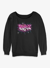 Bratz Logo Spray Paint Womens Slouchy Sweatshirt