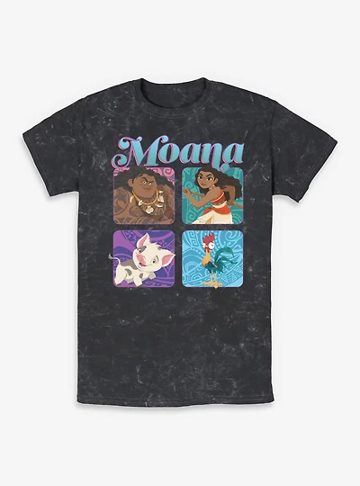 Disney Moana Boxed Up Characters Mineral Wash T-Shirt