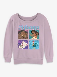 Disney Moana Boxed Up Characters Womens Slouchy Sweatshirt