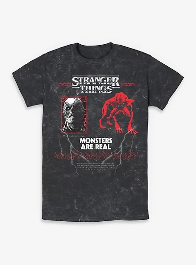 Stranger Things Vecna & Demogorgon Monsters Are Real Mineral Wash T-Shirt