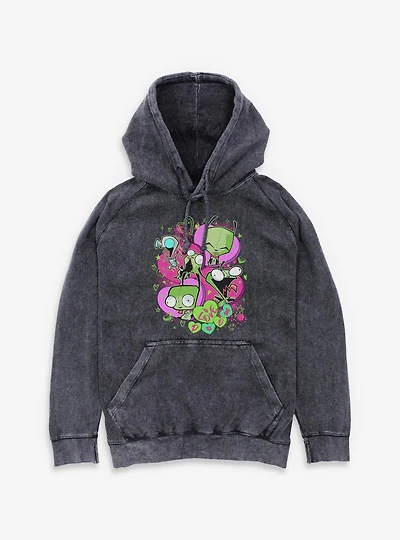 Invader ZIM I Love Doom Gir Mineral Wash Hoodie