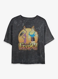 Disney The Emperor's New Groove Yzma and Kronk Wrong Lever Mineral Wash Womens Crop T-Shirt