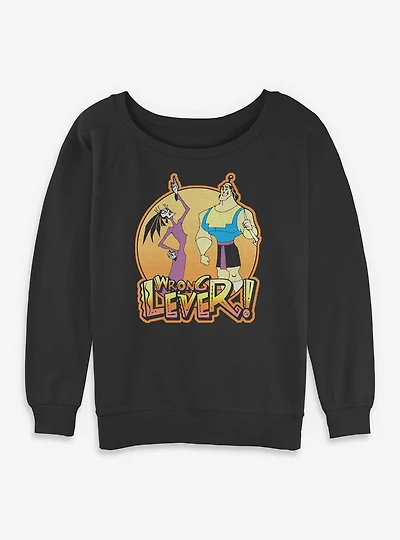 Disney The Emperor's New Groove Yzma and Kronk Wrong Lever Womens Slouchy Sweatshirt