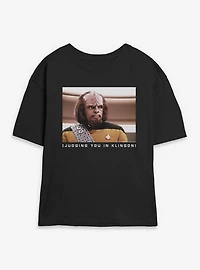 Star Trek Worf Judging You Klingon Womens Skimmer T-Shirt