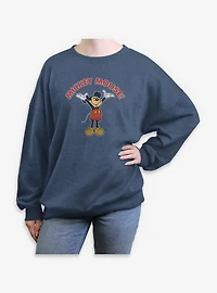 Disney Mickey Mouse Retro Cheer Womens Oversized Sweatshirt