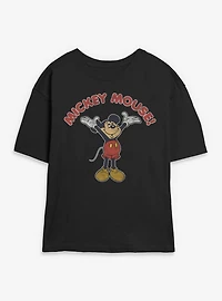 Disney Mickey Mouse Retro Cheer Womens Skimmer T-Shirt