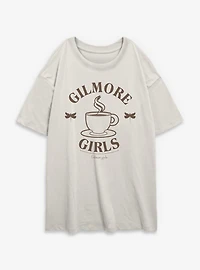 Gilmore Girls Coffee Dragonfly Womens Oversized T-Shirt