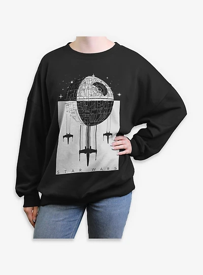 Star Wars Death Battle Womens Oversized Sweatshirt