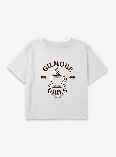 Gilmore Girls Coffee Cup Dragonfly Youth Boxy Crop T-Shirt