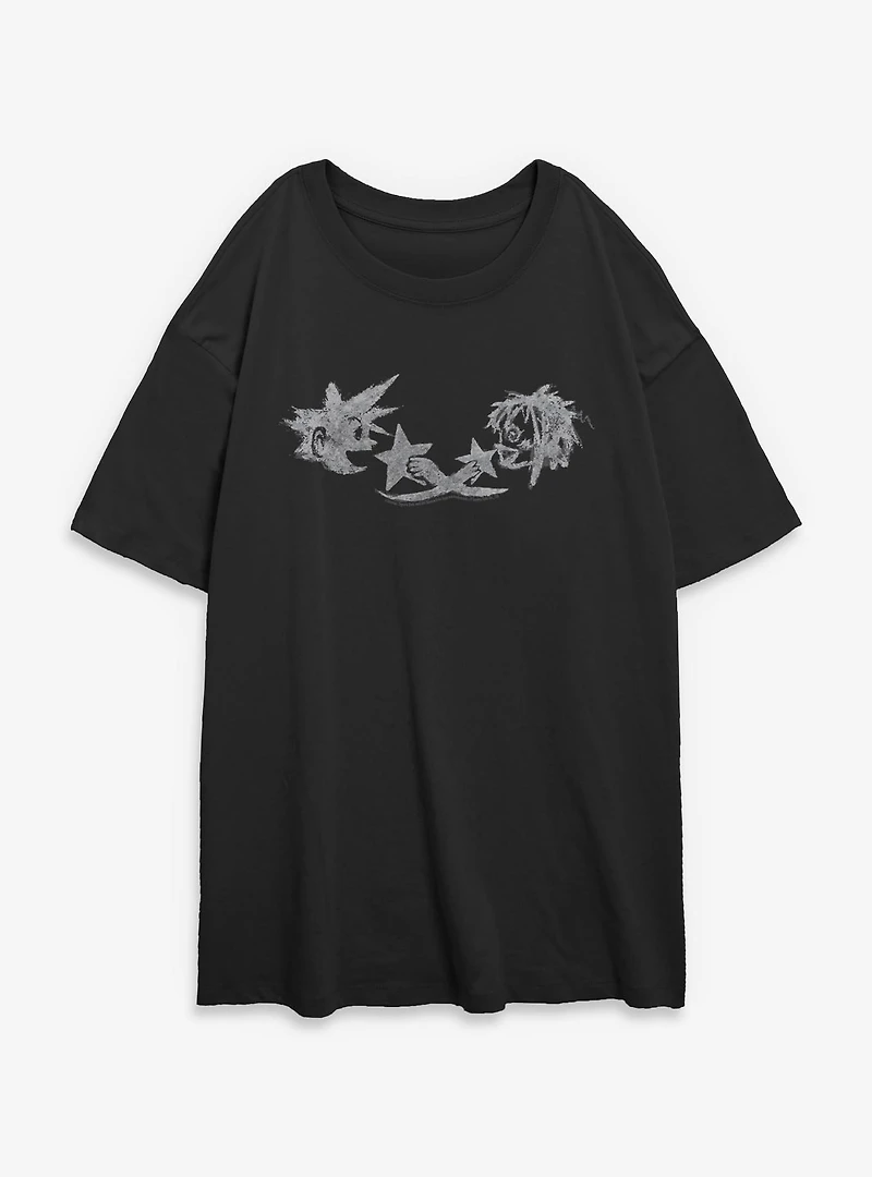 Disney Kingdom Hearts Cave Scribbles Womens Oversized T-Shirt