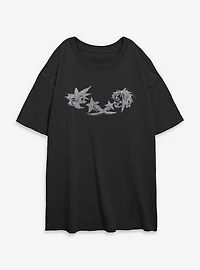 Disney Kingdom Hearts Cave Scribbles Womens Oversized T-Shirt