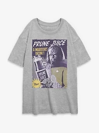 Star Trek Worf Prune Juice Womens Oversized T-Shirt