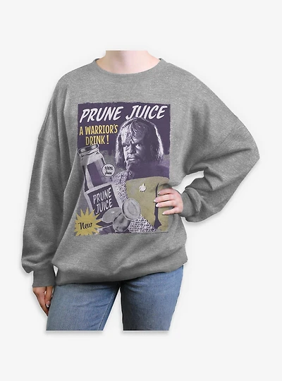 Star Trek Worf Prune Juice Womens Oversized Sweatshirt
