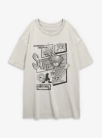 Disney Kingdom Hearts Sora Key Pages Womens Oversized T-Shirt