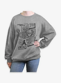 Disney Kingdom Hearts Sora Key Pages Womens Oversized Sweatshirt