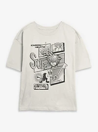 Disney Kingdom Hearts Sora Key Pages Womens Skimmer T-Shirt