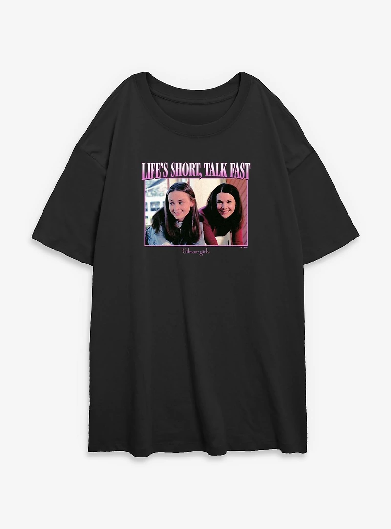 Gilmore Girls Life's Short Talk Fast Womens Oversized T-Shirt
