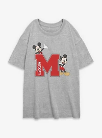 Disney Mickey Mouse Varsity Style Womens Oversized T-Shirt