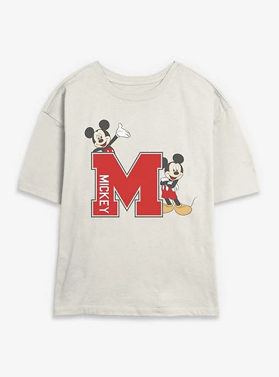 Disney Mickey Mouse Varsity Style Womens Skimmer T-Shirt