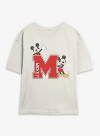 Disney Mickey Mouse Varsity Style Womens Skimmer T-Shirt