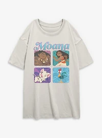 Disney Moana Boxed Up Characters Womens Oversized T-Shirt