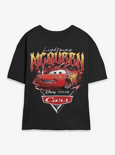Disney Pixar Cars Lightning McQueen Electric Womens Skimmer T-Shirt