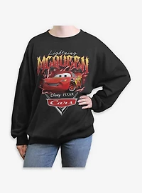 Disney Pixar Cars Lightning McQueen Electric Womens Oversized Sweatshirt