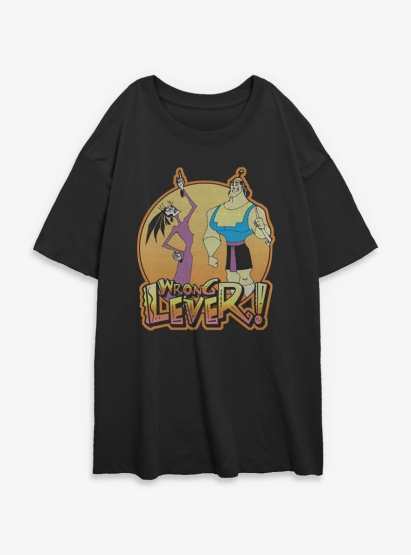 Disney The Emperor's New Groove Yzma and Kronk Wrong Lever Womens Oversized T-Shirt