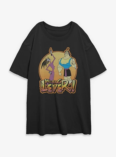 Disney The Emperor's New Groove Yzma and Kronk Wrong Lever Womens Oversized T-Shirt