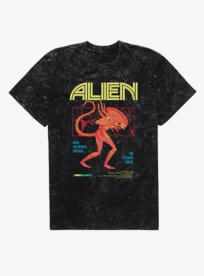 Alien Xenomorph The Ultimate Threat Mineral Wash T-Shirt
