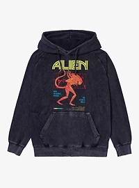 Alien Xenomorph The Ultimate Threat Mineral Wash Hoodie