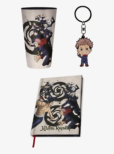 Jujustu Kaisen Notebook Keychain Glass Bundle