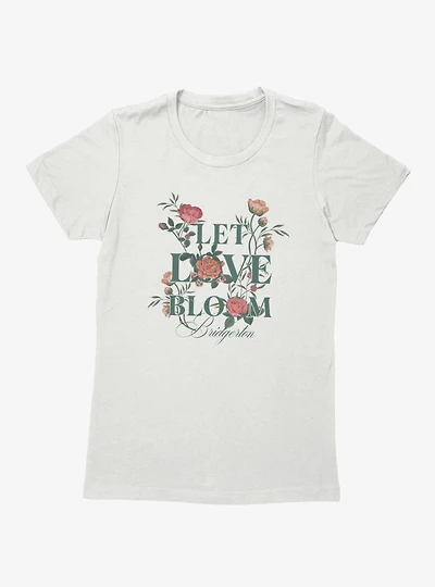 Bridgerton Let Love Bloom Floral Womens T-Shirt