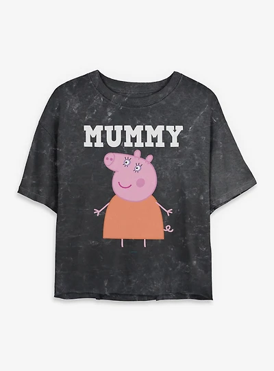 Peppa Pig Mummy Mineral Wash Womens Crop T-Shirt