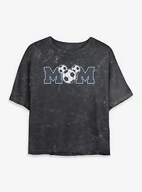 Disney Mickey Mouse Soccer Mom Mineral Wash Womens Crop T-Shirt