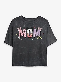 Disney Mickey Mouse & Minnie Mom Outfit Fill Mineral Wash Womens Crop T-Shirt
