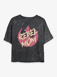Star Wars Rebel Mom Mineral Wash Womens Crop T-Shirt