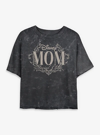 Disney Mom Social Club Mineral Wash Womens Crop T-Shirt