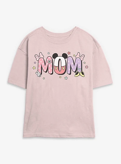 Disney Mickey Mouse & Minnie Mom Outfit Fill Womens Skimmer T-Shirt