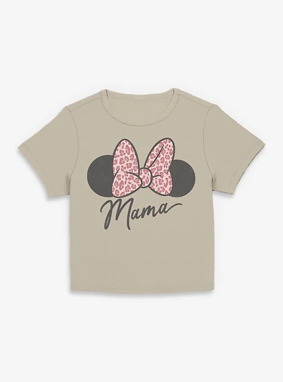 Disney Minnie Mouse Mama Leopard Bow Women Baby T-Shirt