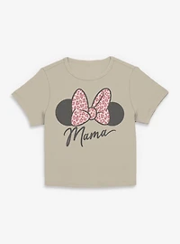Disney Minnie Mouse Mama Leopard Bow Women Baby T-Shirt