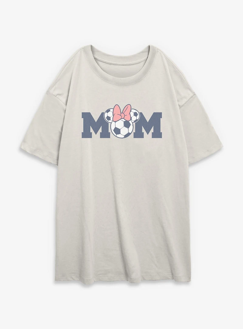 Disney Minnie Mouse Soccer Ball Mom Womens Oversized T-Shirt