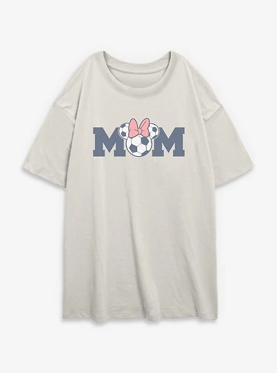 Disney Minnie Mouse Soccer Ball Mom Womens Oversized T-Shirt