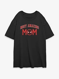 Marvel Spider-Man Most Amazing Mom Collegiate Womens Oversized T-Shirt