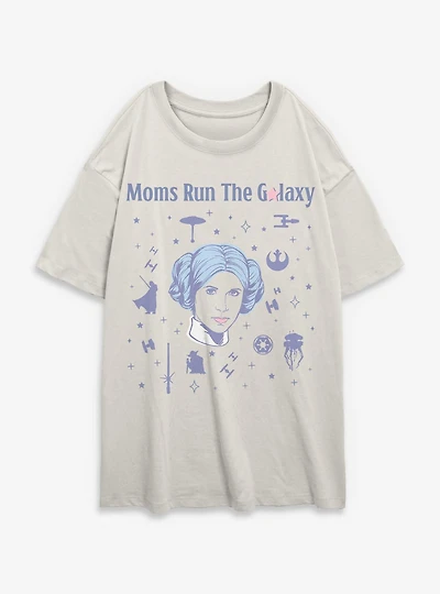 Star Wars Moms Run The Galaxy Womens Oversized T-Shirt