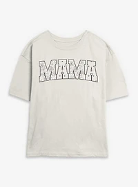 Disney Mickey Mouse Mama Floral Head Pattern Fill Womens Skimmer T-Shirt